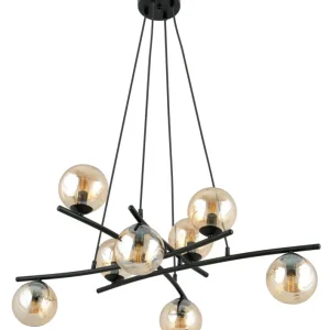 Bezpieczne zakupy Lampa wisząca Vrestello czarno-miodowa x8