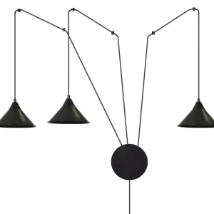 Lampa wisząca Banessy na wysięgniku czarna x3 Premium