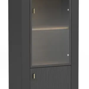 Ekspresowa dostawa Witryna wysoka Lammila 57 cm czarny / dąb whisky