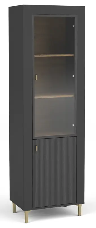 Ekspresowa dostawa Witryna wysoka Lammila 57 cm czarny / dąb whisky