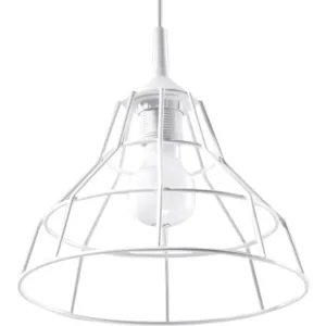 Lampa wisząca Yallane średnica 25 cm stalowa biała Wyjątkowa oferta