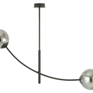 Darmowa dostawa Lampa sufitowa Hunter czarna z grafitowymi kloszami x2