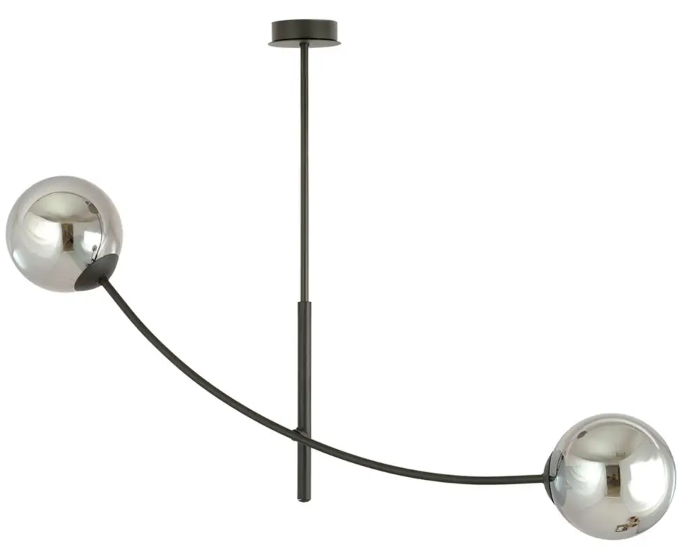Darmowa dostawa Lampa sufitowa Hunter czarna z grafitowymi kloszami x2