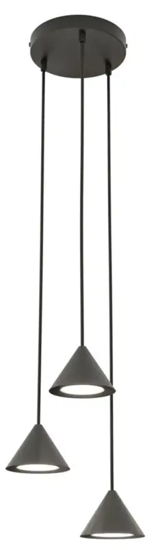 Lampa wisząca Elit czarna na okrągłej podsufitce x3 Kup teraz