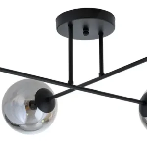 Kup teraz Lampa sufitowa Croisess czarna z grafitowymi kloszami x4