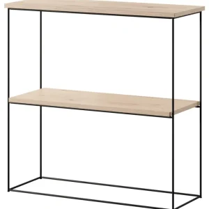 Obniżka ceny Konsola Toni z półką 80 cm Dąb artisan z czarnymi nogami