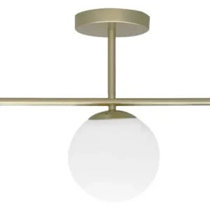 Lampa wisząca Amadeo x3 mosiężna z białymi kloszami Szybka dostawa