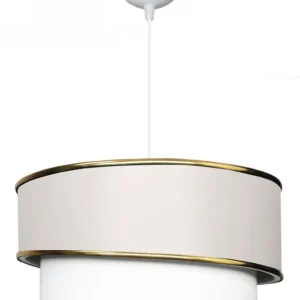 Lampa wisząca Hausally średnica 30 cm złoto-kremowa Bezpieczne zakupy