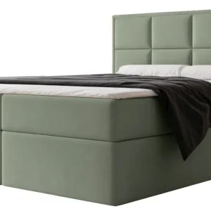 Wyjątkowa oferta Łóżko kontynentalne 160x200 cm Silensio z materacem bonellowym i topperem eukaliptusowe welur hydrofobowy