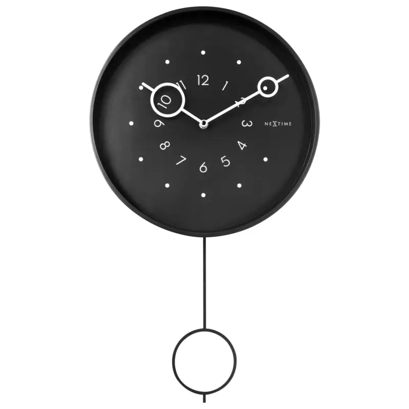 Zegar ścienny Loop 35 cm czarny Nowy