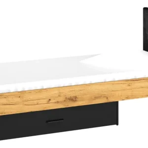 Łóżko młodzieżowe Colt ze stelażem i szufladą 90/200 cm dąb craft/czarny Ograniczona ilość