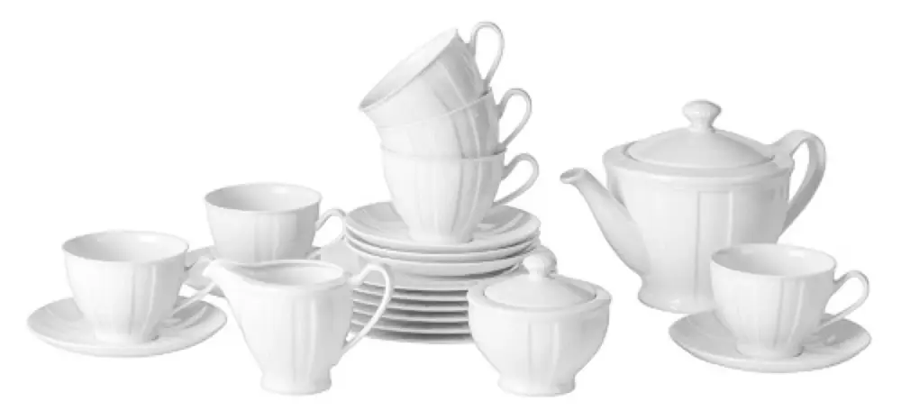 Serwis do kawy porcelanowy dla 6 os. Oktawa biała kora Tylko do końca tygodnia