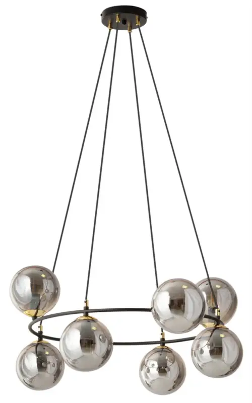 Zniżka Lampa sufitowa Azura x8 czarno-szara