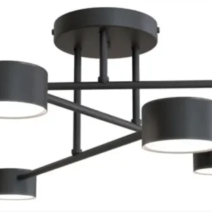 Lampa sufitowa Hallo x6 czarna Łatwy zwrot