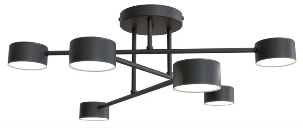 Lampa sufitowa Hallo x6 czarna Łatwy zwrot