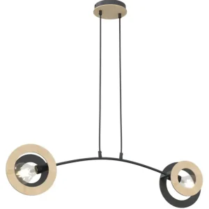 Lampa sufitowa Skiva x2 czarno-brazowa Hit sprzedaży