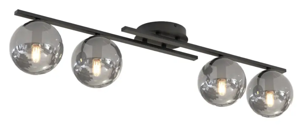 Dodaj do koszyka Lampa sufitowa Kairo x4 czarna