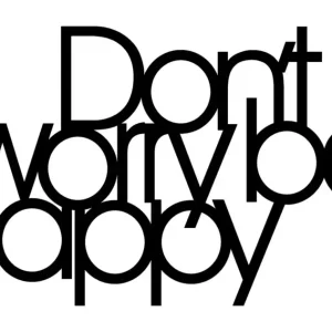 Oferta Dekoracja ścienna Don't Worry Be Happy metalowa czarna