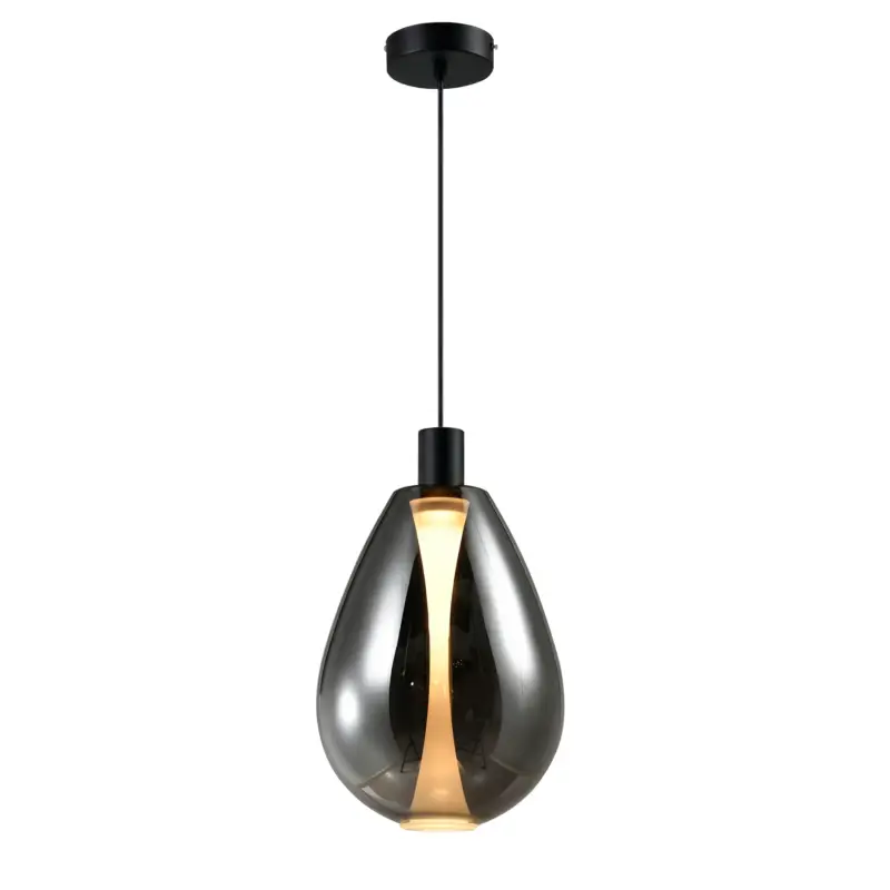 Szybka wysyłka Lampa wisząca Denso 20 czarna G9 5W z dymionym kloszem