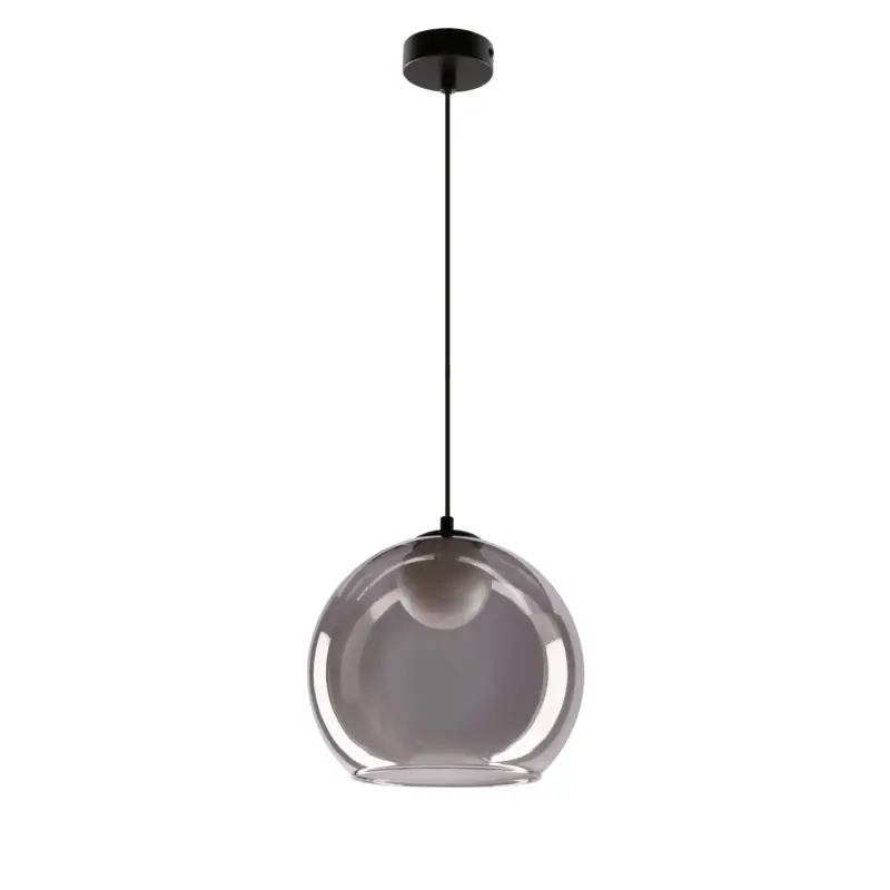 Lampa sufitowa Brin czarna G9 15W z dymiono-białym kloszem Wysoka jakość