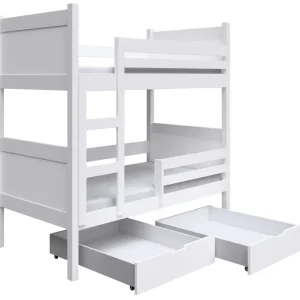 Łóżko piętrowe 80x180 Frello z szufladami biały Oferta limitowana