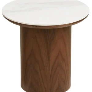Wybór klientów Stolik boczny Noli okrągły 40 cm orzech ceramiczny blat