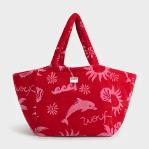 Hit sprzedaży WOUF torba bawełniana Tulum 33 x 35 cmkolor czerwony BT260019