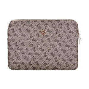 Zniżka Guess pokrowiec na laptopa Sleeve 14" 4G Zipper Pocket Triangle Logokolor brązowy GUCS14ZP4DPTW