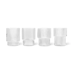 Bezpieczna płatność ferm LIVING zestaw szklanek Ripple Glasses 200 ml 4-packkolor transparentny