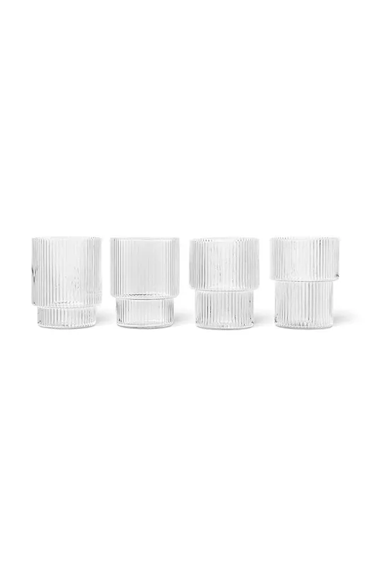Bezpieczna płatność ferm LIVING zestaw szklanek Ripple Glasses 200 ml 4-packkolor transparentny