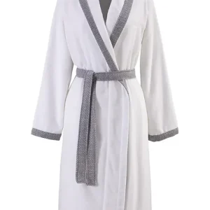 Oferta czasowa BOSS szlafrok bawełniany LORD W Greige Mkolor szary