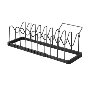 Yamazaki organizer na pokrywki i patelnie rozkładany Tower 45-82 x 20 x 17,5 cmkolor czarny Szybka wysyłka