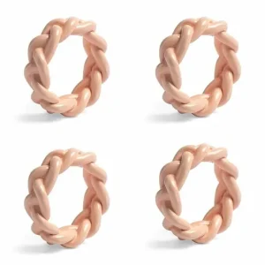 Do wyczerpania zapasów &k amsterdam obrączki na serwetki Braid Pink Set 4-pack