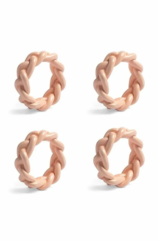 Do wyczerpania zapasów &k amsterdam obrączki na serwetki Braid Pink Set 4-pack