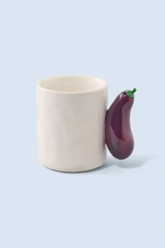 Dodaj do koszyka Fluid Market kubek z ceramiki 9 x12 x 8 cmAAMUGEGGPLANT