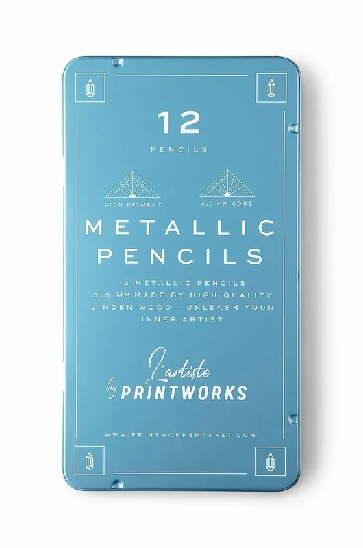 Nowość Printworks komplet kredek w etui Metallic 12-pack