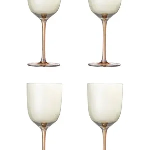 Nowy Bloomingville zestaw kieliszków do wina Aston 350 ml 4-packkolor brązowy