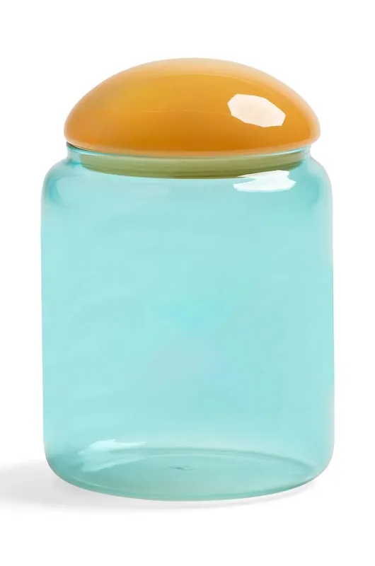 &k amsterdam pojemnik z pokrywką puffy turquoise Zniżka