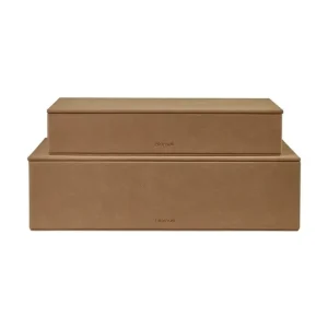 Cena promocyjna Blomus zestaw pudełek do przechowywania Sahla 35 × 25 × 7 / 40 × 30 × 11 cm 2-packkolor brązowy