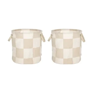 Do wyczerpania zapasów OYOY zestaw koszy do przechowywania Chess 32 x 32 x 32 cm 2-packkolor beżowy