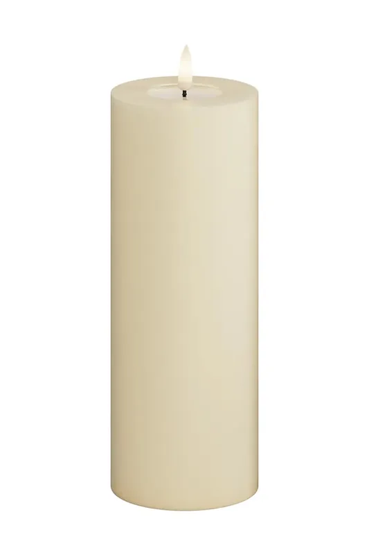 Wyjątkowa oferta Deluxe Homeart świeca led Cream Bloklys 7,5 x 20 cmkolor beżowy