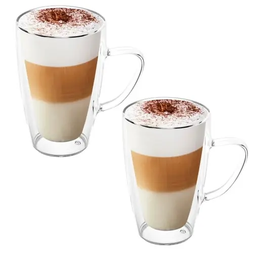 Zestaw 2 szklanek z podwójną ścianką borokrzemową Slim 400ml Sprawdź teraz