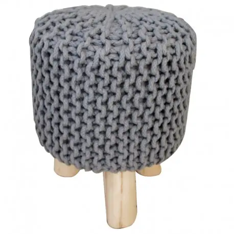 Taboret pleciony na drewnianych nogach do jadalni w stylu boho 40cm Kup online