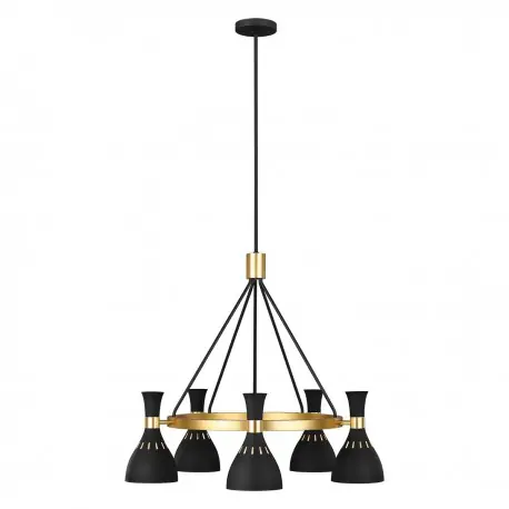 Oferta limitowana Luksusowy nowoczesny żyrandol czarno złoty