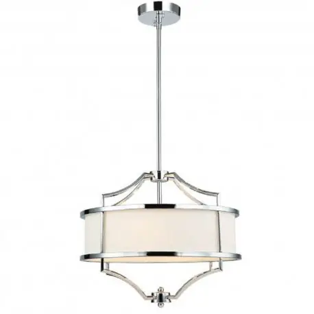 Popularny Lampa wisząca srebrna z białym abażurem w stylu Modern Classic Fina