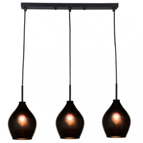 Dostępne od ręki Czarna lampa wisząca na szynie z kloszami