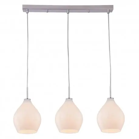 Chromowana lampa wisząca na szynie z kloszami Tylko dziś