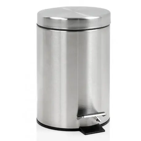Srebrny kosz na śmieci łazienkow, z pedałem, 3L, stal nierdzewna Oferta limitowana