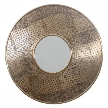 Kup teraz Golden Elegance- Złote lustro okrągłe Art Deco Ø 66