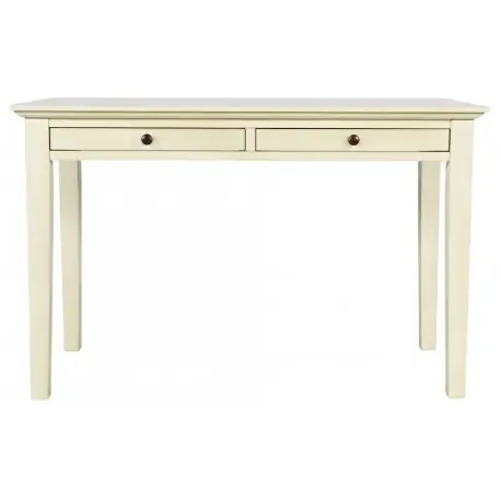 Eleganckie klasyczne biurko Avira Beige 122x51x79 kremowe drewniane z szufladami Łatwy zwrot